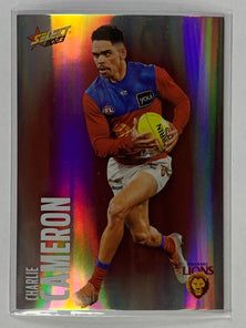 #015 Charlie Cameron - Brisbane Lions - AFL Base Parallel Colour Spots - 2023 AFL Footy Stars