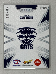 #LT143 Zach Guthrie Numbered 490/599 - Geelong Cats - Luminous Thunderbolt - 2024 AFL Footy Stars