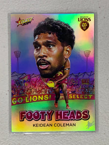 #FH008 Keidean Coleman - Brisbane Lions - Footy Heads - 2024 AFL Footy Stars