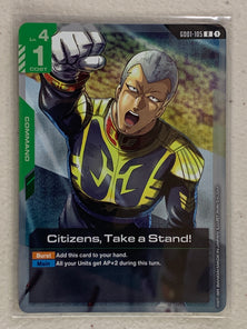 Citizens, Take a Stand! - GD01-105 R - Gundam Card Game GD01 Newtype Rising
