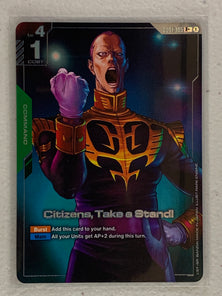 Citizens, Take a Stand! - GD01-105 R+ - Gundam Card Game GD01 Newtype Rising