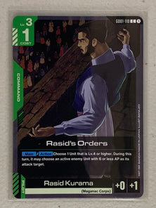 Rasid's Orders - GD01-110 C - Gundam Card Game GD01 Newtype Rising