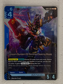 Unicorn Gundam 02 Banshee (Destroy Mode) - GD01-003 LR - Gundam Card Game GD01 Newtype Rising