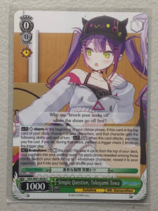 Simple Question, Tokoyami Towa - HOL/W91-E058 C - Weiss Schwarz Hololive Production