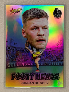 #FH017 Jordan De Goey - Collingwood Magpies - Footy Heads - 2024 AFL Footy Stars