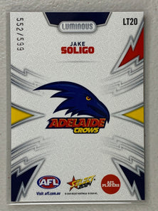 #LT20 Jake Soligo  Numbered 552/599 - Adelaide Crows - Luminous Thunderbolt - 2024 AFL Footy Stars