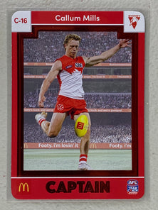 #C-16 Callum Mills - Sydney Swans - AFL Captains Red - 2023 AFL Team Coach