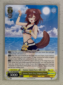 Summer Splash Party! Inugami Korone - HOL/WE44-E08 N - Weiss Schwarz Hololive Production Summer Collection