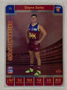 #73 Dayne Zorko - Brisbane Lions - AFL Silver - 2023 AFL Team Coach