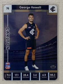 #76 George Hewett - Carlton Blues - AFL Silver - 2023 AFL Team Coach