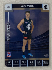 #78 Sam Walsh - Carlton Blues - AFL Silver - 2023 AFL Team Coach