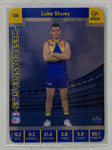 #136 Luke Shuey - West Coast Eagles - AFL Silver - 2023 AFL Team Coach