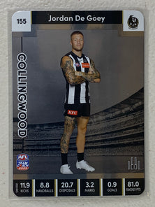 #155 Jordan De Goey - Collingwood Magpies - AFL Silver - 2023 AFL Team Coach