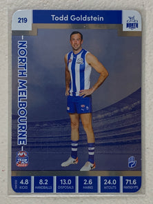#219 Todd Goldstein - North Melbourne Kangaroos - AFL Silver - 2023 AFL Team Coach