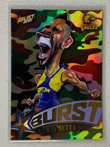 #SBC065 Lewis Jetta - West Coast Eagles - Starburst Caricature Camo - 2021 AFL Footy Stars