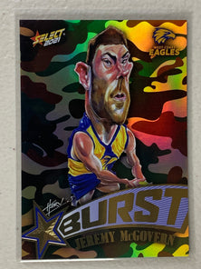 #SBC067 Jeremy McGovern - West Coast Eagles - Starburst Caricature Camo - 2021 AFL Footy Stars