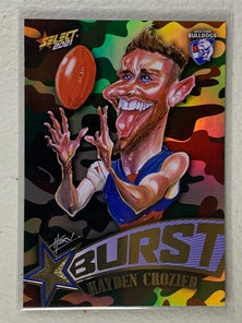 #SBC071 Hayden Crozier - Western Bulldogs - Starburst Caricature Camo - 2021 AFL Footy Stars