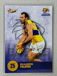 #164 Shannon Hurn - West Coast Eagles - AFL Common - 2021 AFL Footy Stars