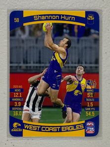 #58 Shannon Hurn - West Coast Eagles - AFL Common - 2021 AFL Team Coach