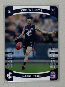 #76 Zac Williams - Carlton Blues - AFL Common - 2021 AFL Team Coach