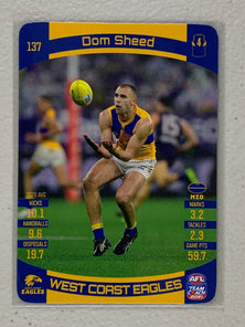 #137 Dom Sheed - West Coast Eagles - AFL Common - 2021 AFL Team Coach