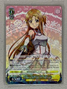 Asuna's Positive Feelings - SAO/S26-E001 RR - Weiss Schwarz Sword Art Online Vol.2