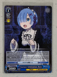 Earnest Admiration, Rem - RZ/S68-E073 U - Weiss Schwarz RE:Zero Memory Snow