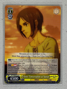 Eren: Conversation at Sunset - AOT/SX04-012 U - Weiss Schwarz Attack on Titan Final Season