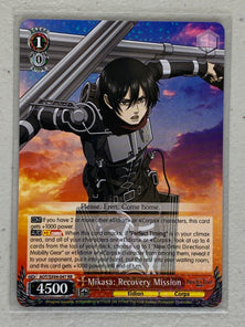 Mikasa: Recovery Mission - AOT/SX04-047 RR - Weiss Schwarz Attack on Titan Final Season