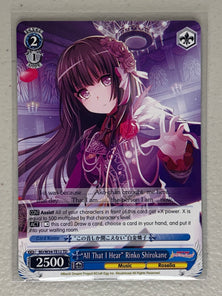 "All That I Hear" Rinko Shirokane - BD/W54-TE12 TD - Weiss Schwarz BanG Dream! Girls Band Party